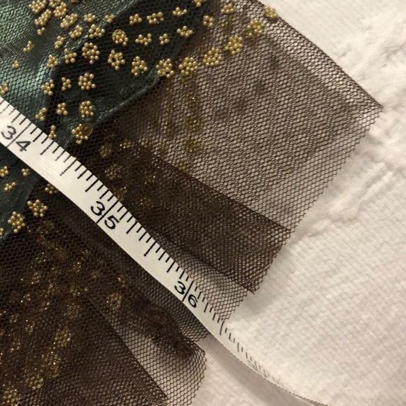 Juniors Emerald green/brown/gold haltered dress - Picture 2 of 7